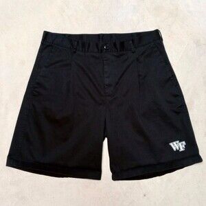 Nike Wake Forest Demon Deacons Black Pleated Golf Shorts - Size 36 (Waist 34)
